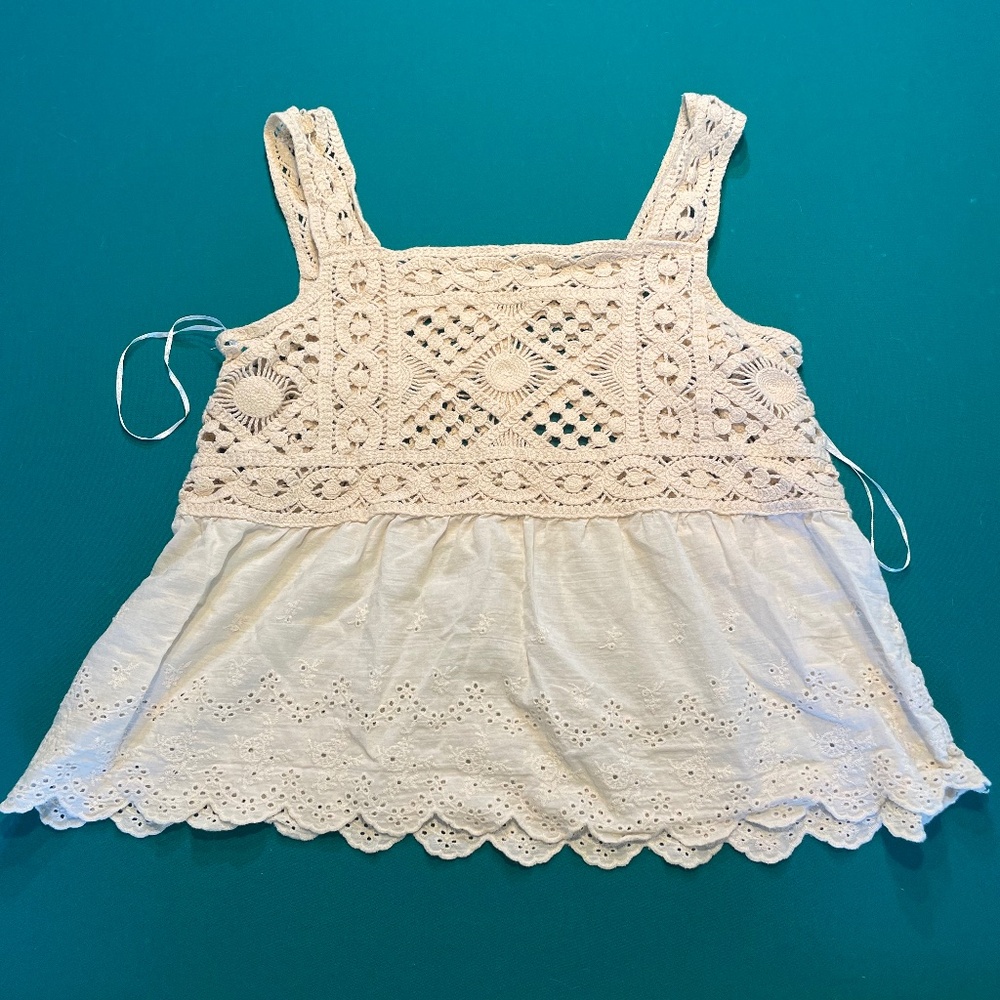 Crochet Cream Blouse